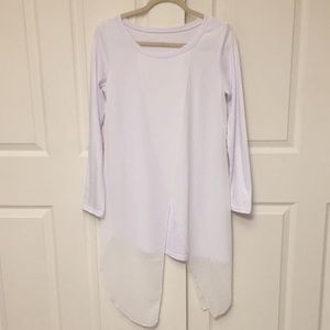 Long sleeve white top. On trend